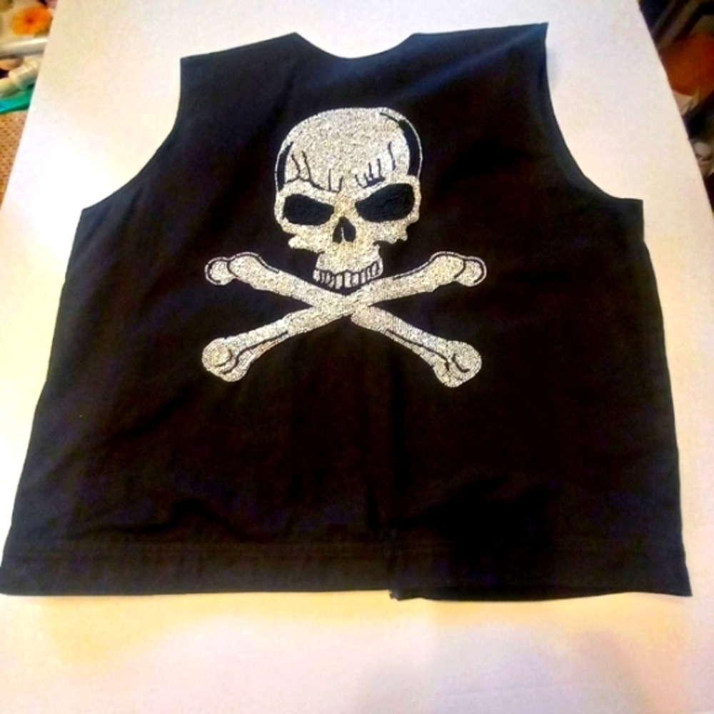 Vintage MENS BEADED Biker Vest  Xl
